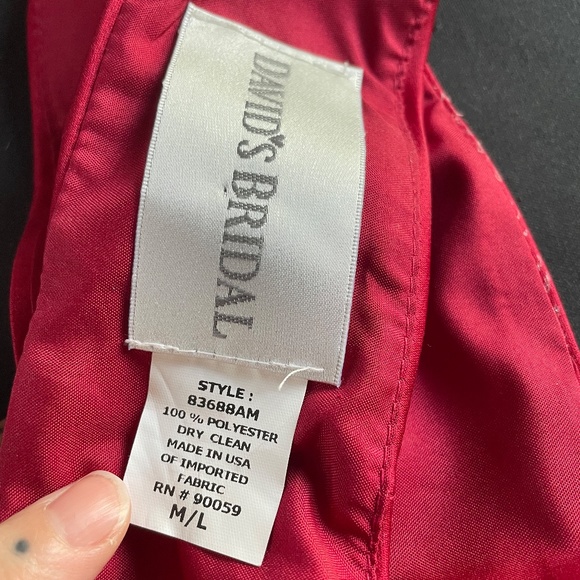 David's Bridal Dress - Strapless - W/Belt - Style 81599DC - Size 6 - Black Satin - Picture 7 of 9